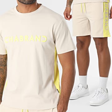 Chabrand - Ensemble Tee Shirt Et Short Jogging 60702 60722 Beige Jaune
